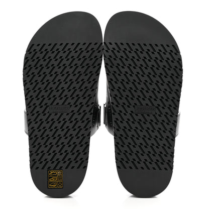 Hermes Calfskin Womens Chypre Sandals 36 Black 5 of 9