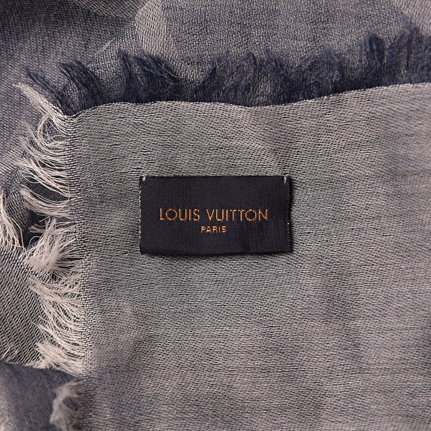 Wool Cotton Silk Daily Monogram Stole Denim