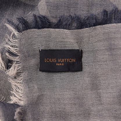 Louis Vuitton Wool Cotton Silk Daily Monogram Stole Denim 4 of 5