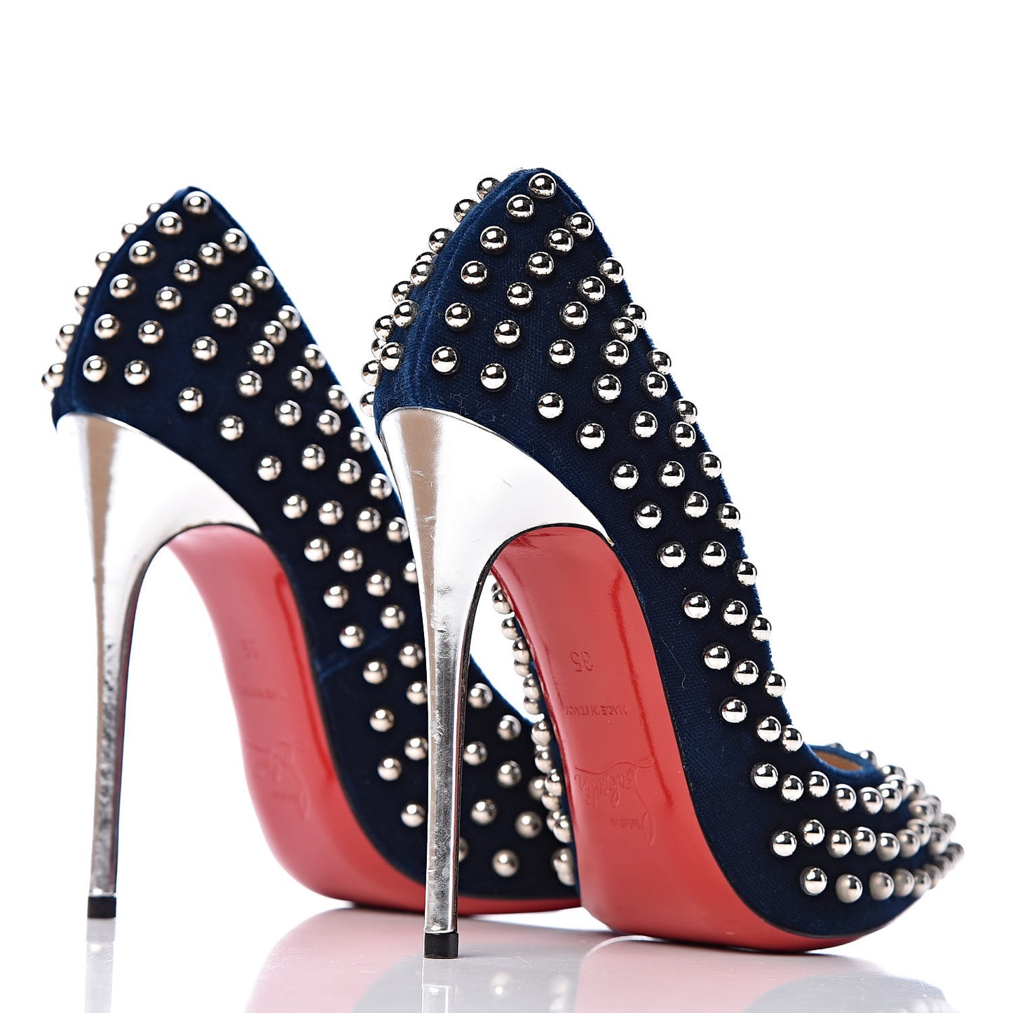 Velvet Specchio Billy 120 Spike Pumps 35 Silver Eclipse