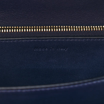 Celine Liege Calfskin Medium Classic Box Flap Bag Dark Blue 7 of 13