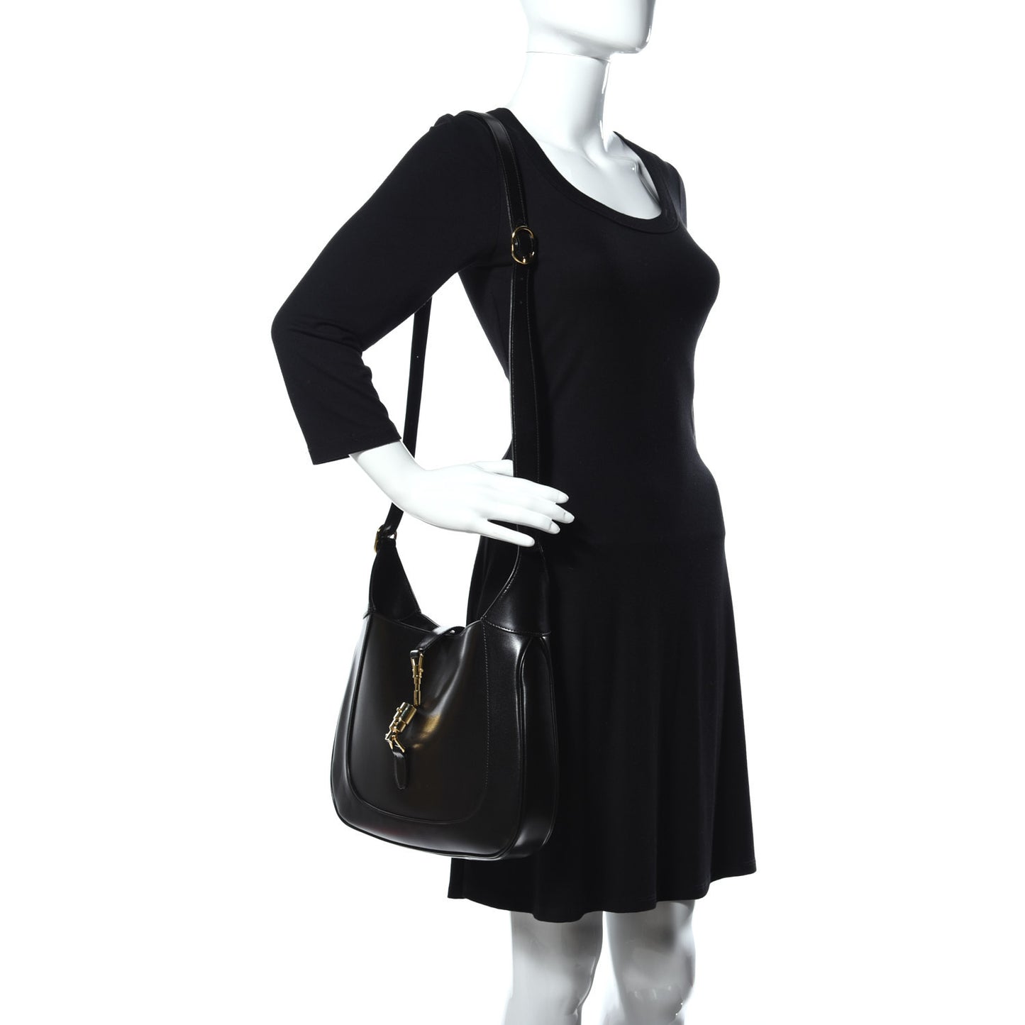 Boarded Dyana Lux Calfskin Medium Jackie 1961 Hobo Black