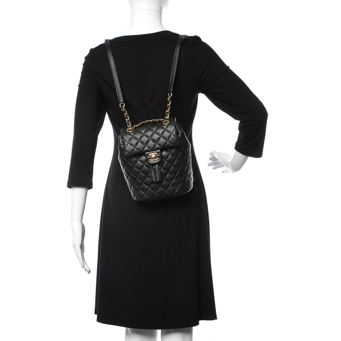 Calfskin Quilted Mini Urban Spirit Backpack Black