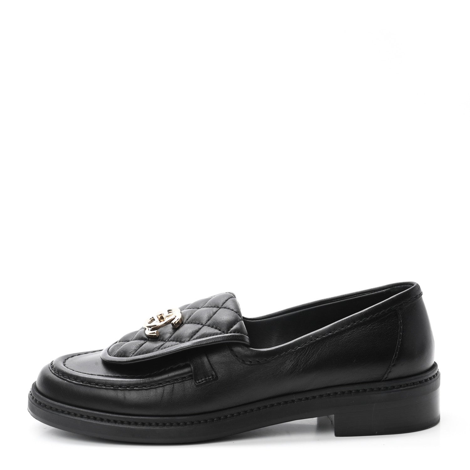 Chanel Lambskin Quilted CC Turnlock Loafers 37 Black 1 of 11