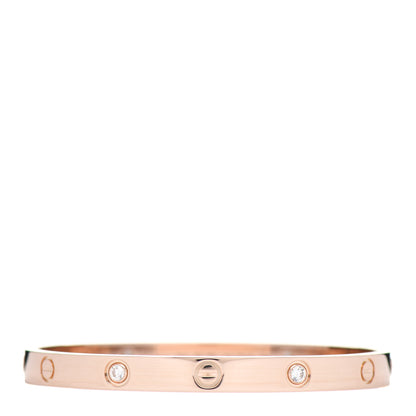 Cartier 18K Pink Gold 4 Diamond LOVE Bracelet 18 1 of 5