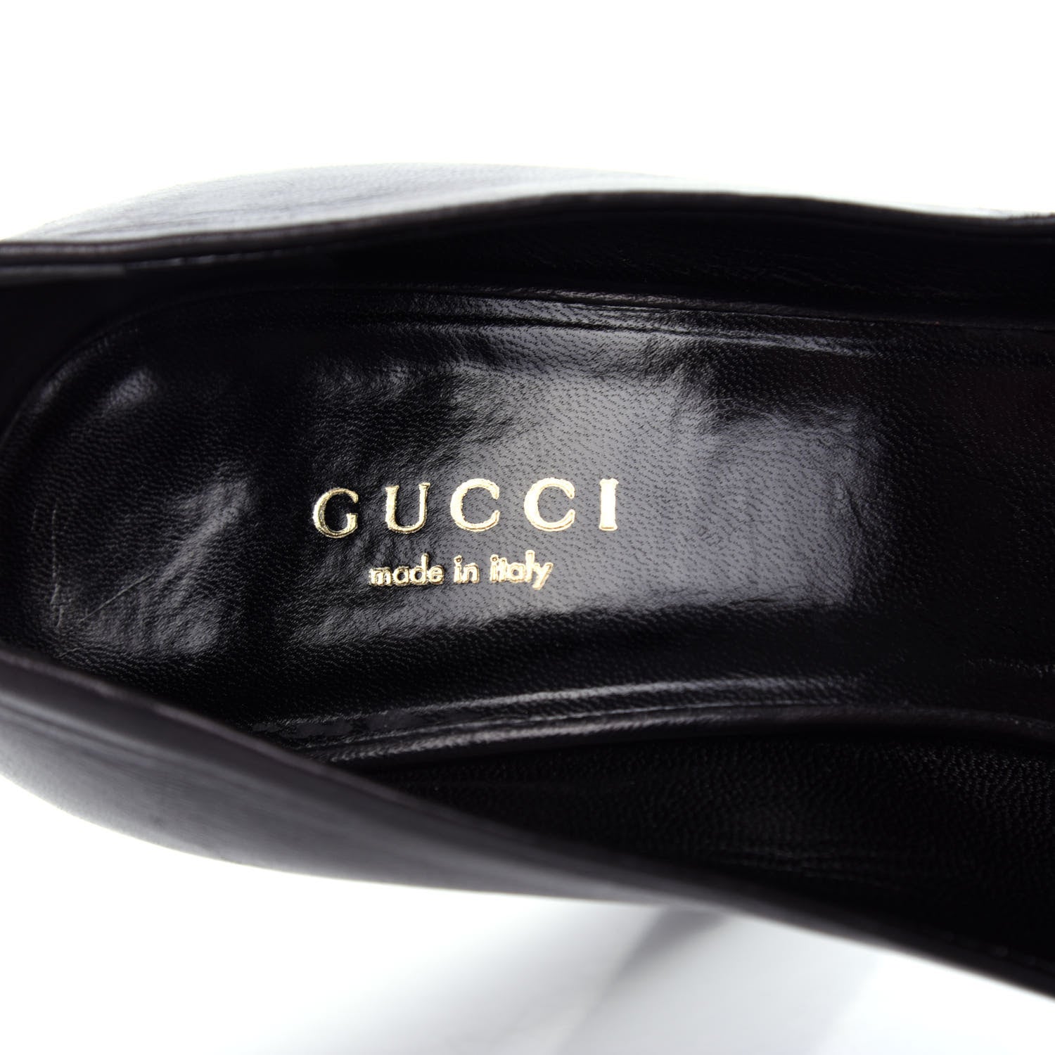 Gucci Nappa Horsebit Peep Toe Platform High Heel Pumps 36 Black 8 of 11
