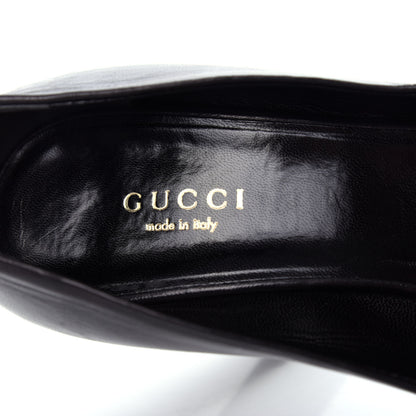 Gucci Nappa Horsebit Peep Toe Platform High Heel Pumps 36 Black 8 of 11