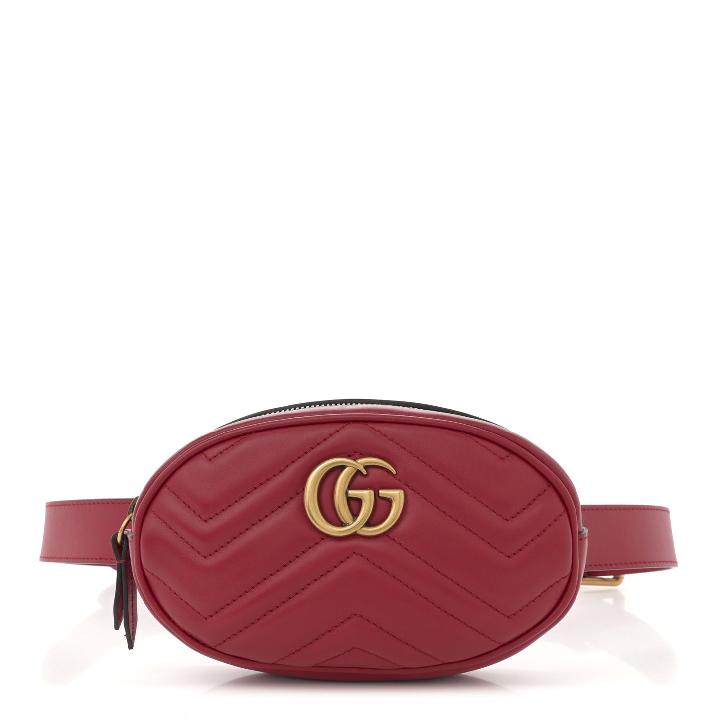 Calfskin Matelasse GG Marmont Belt Bag 95 38 Hibiscus Red