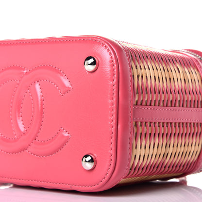 Chanel Calfskin Raffia Small Take Away Vanity Case Bag Pink Beige 9 of 11