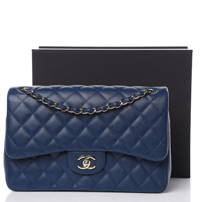 Chanel Caviar Quilted Jumbo Double Flap Navy 11 of 11