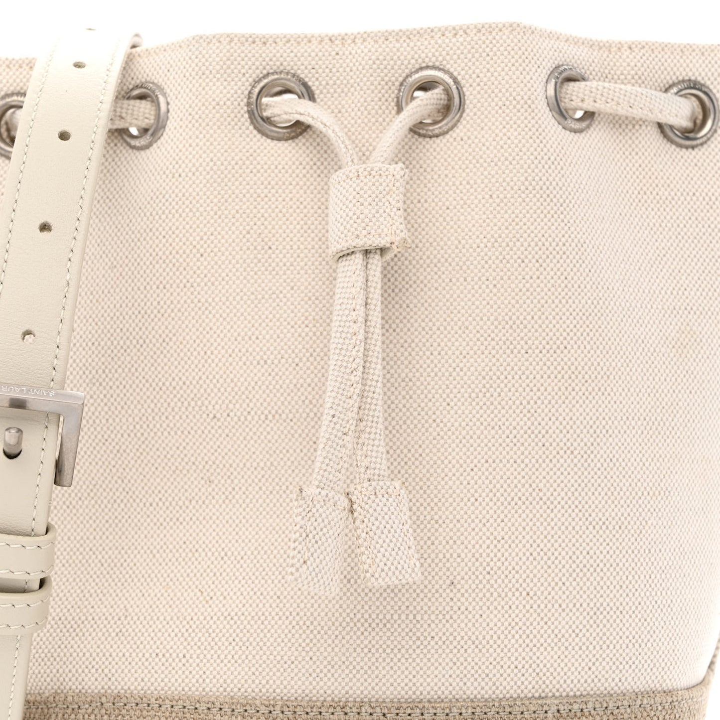 Canvas Mini Chevron Bucket Bag Grigio