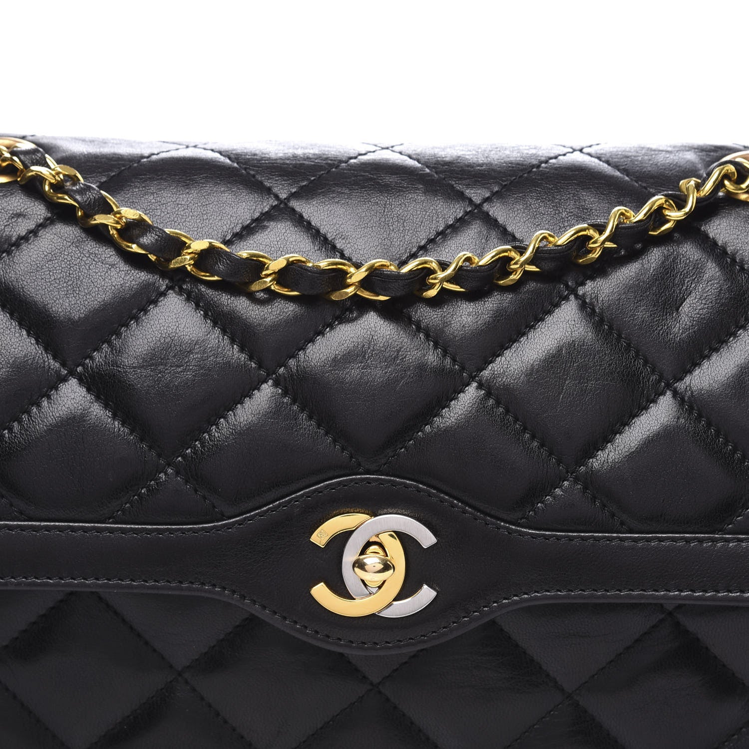 Chanel Lambskin Quilted Medium Double Flap Black 10 of 10