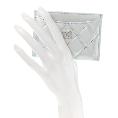 Chanel Iridescent Calfskin Quilted Card Holder Light Blue 2 of 8
