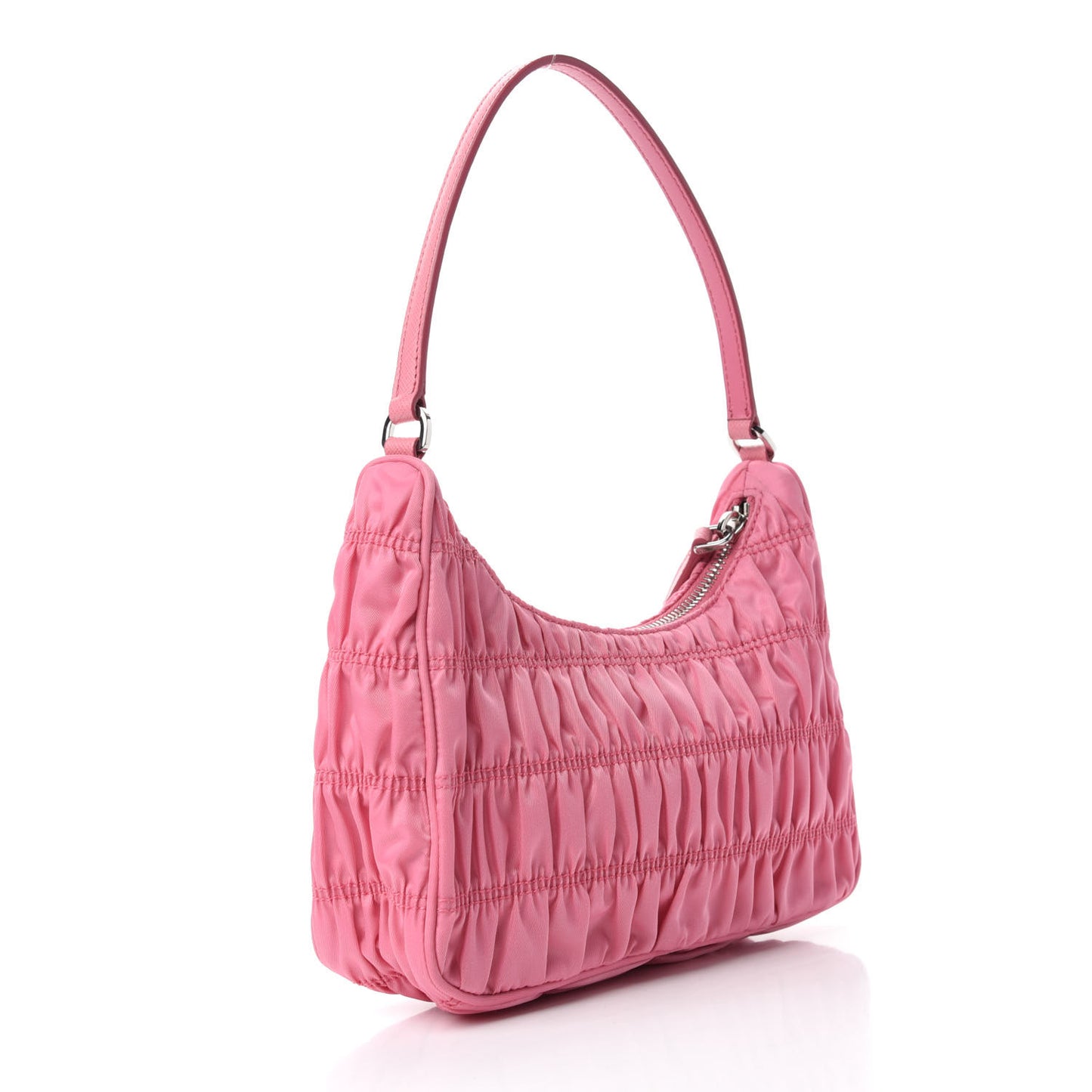 Tessuto Nylon Gaufre Shoulder Bag Begonia