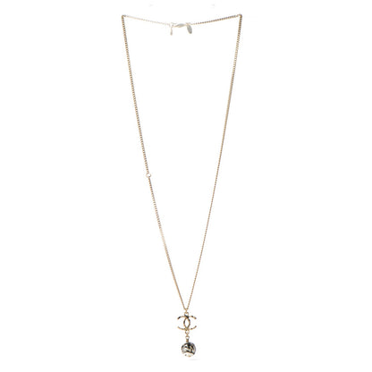 Chanel Pearl CC Drop Necklace Gold Black 3 of 5