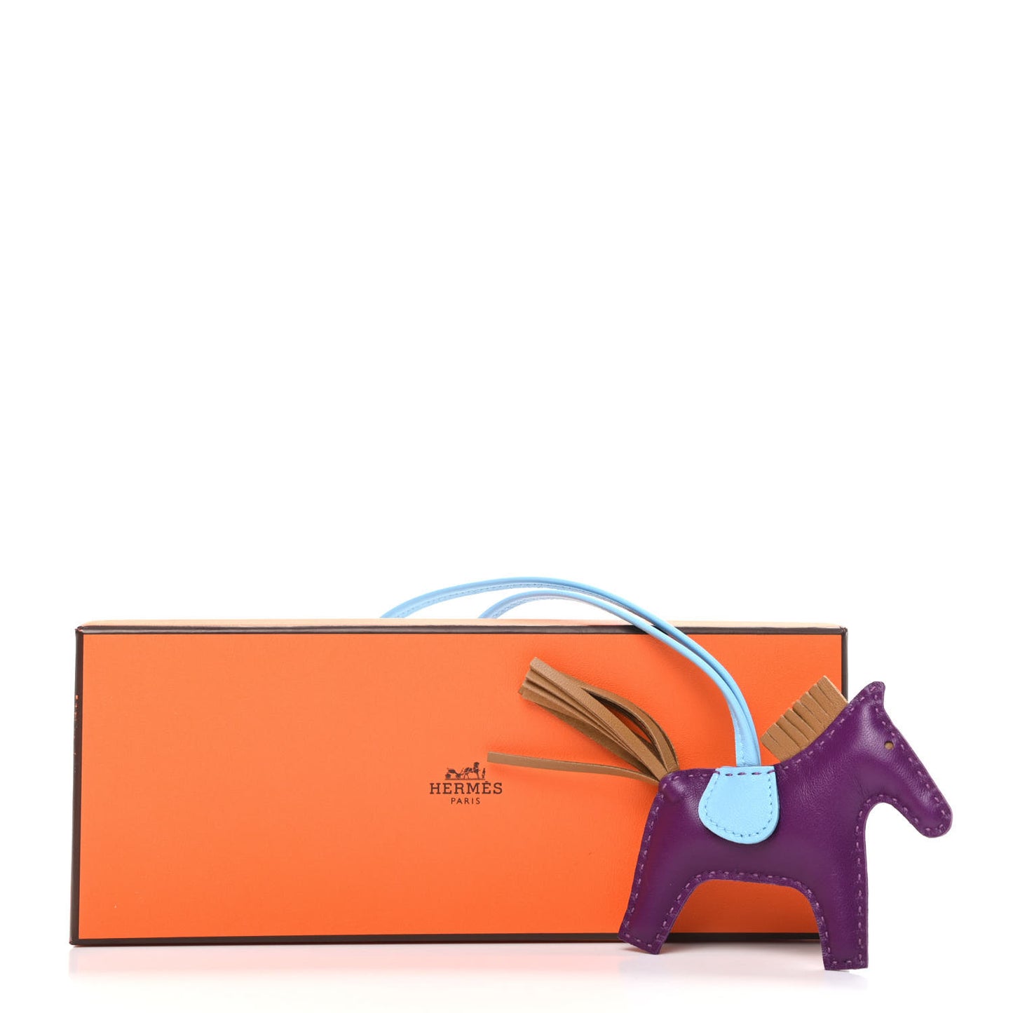 Milo Lambskin Grigri Rodeo Horse Bag Charm PM Violet Celeste Kraft