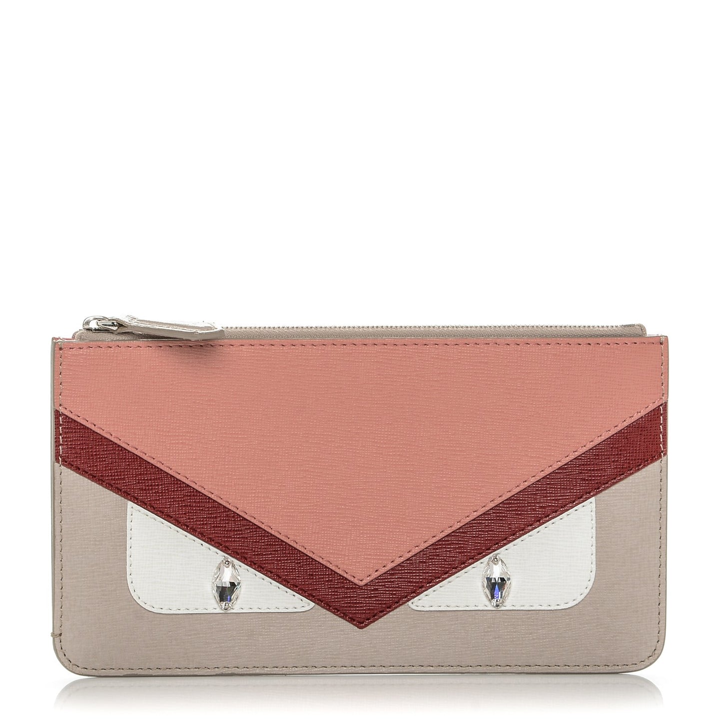 Vitello Elite Crystal Eye Monster Zip Pouch Grigio Polvere Ribes Multicolor