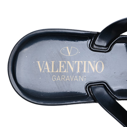 Valentino Garavani PVC Jelly Rockstud Bow Thong Sandals 38 Black 16 of 24
