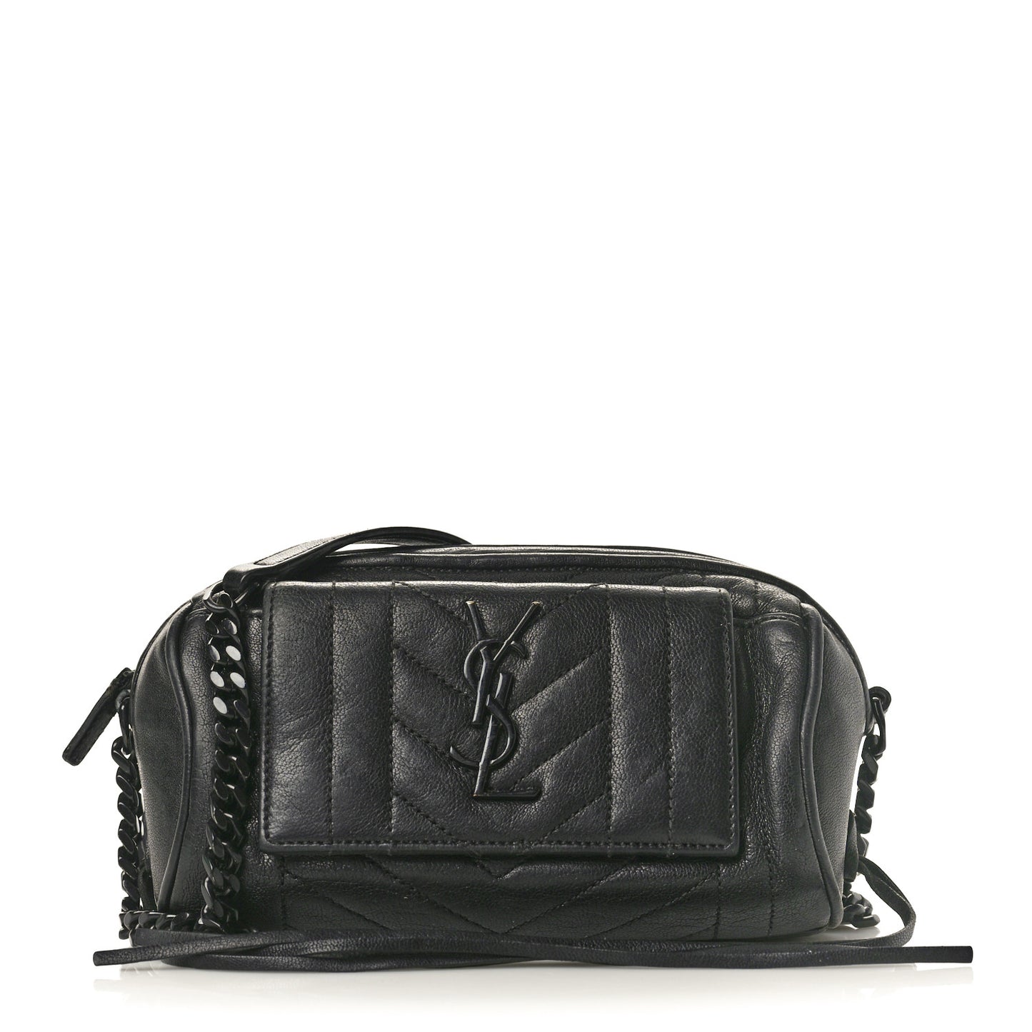 Sheepskin Matelasse Monogram Monochrome East West Rider Bag Black