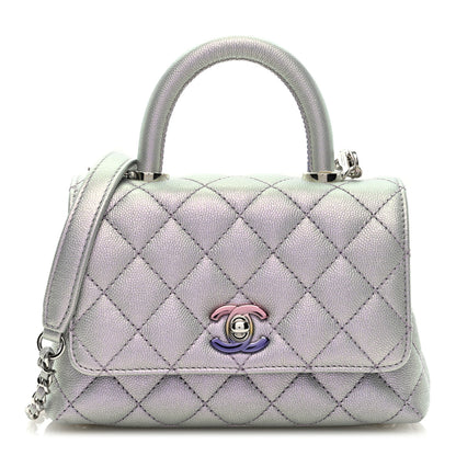 Chanel Iridescent Caviar Quilted Extra Mini Coco Handle Flap Purple 1 of 9