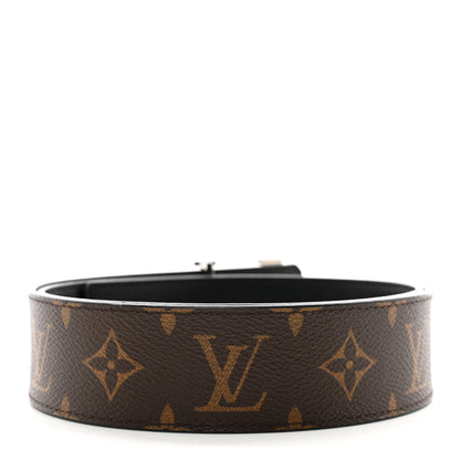 Louis Vuitton LOUIS VUITTON Calfskin Monogram 40mm LV Initiales Reversible Belt 85 34 Black 2 of 6