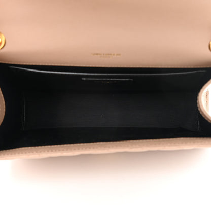 Saint Laurent Grain De Poudre Textured Mixed Matelasse Medium Triquilt Monogram Satchel Dark Beige 5 of 14