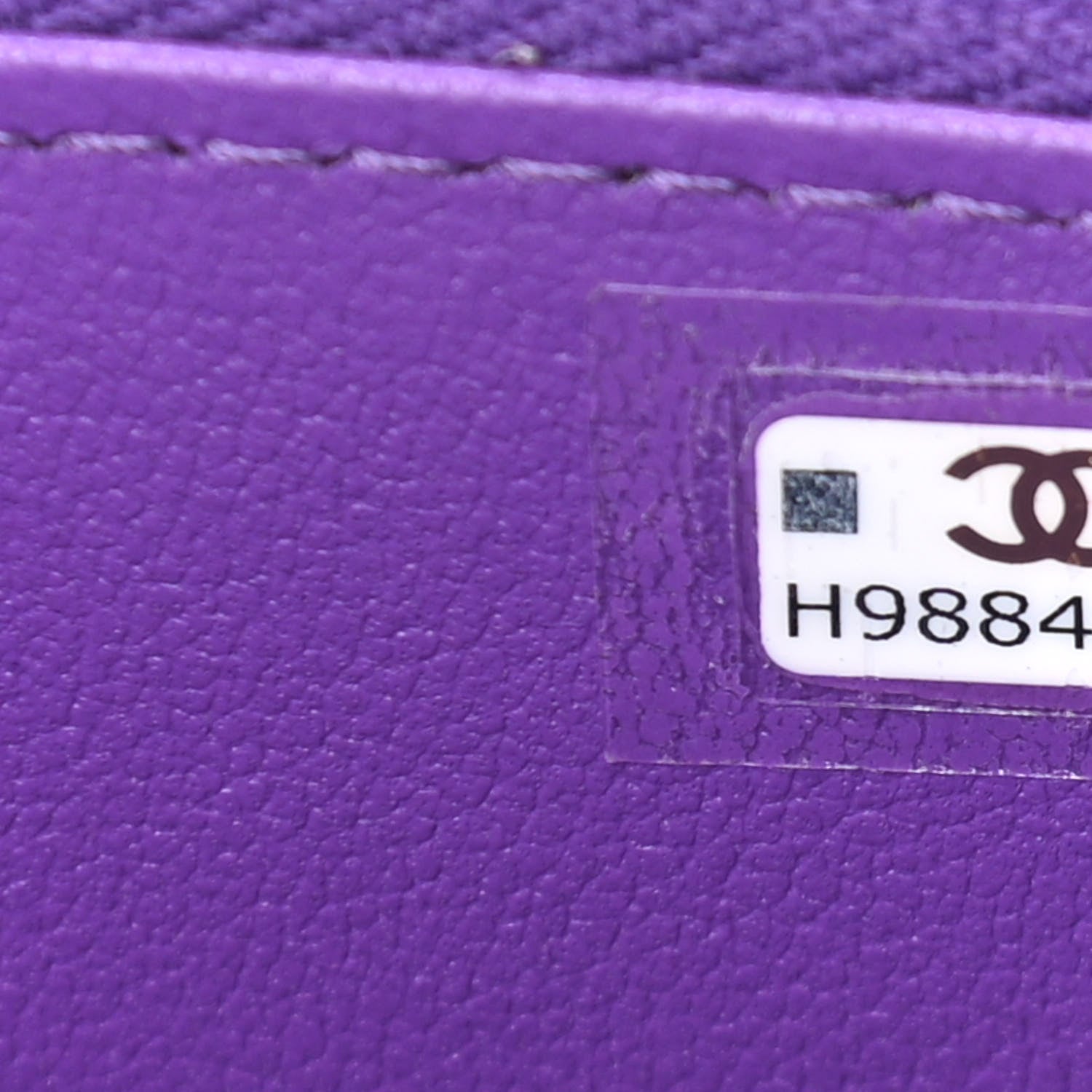 Chanel Lambskin Quilted Small Top Handle Vanity Case With Chain Purple 6 of 9
