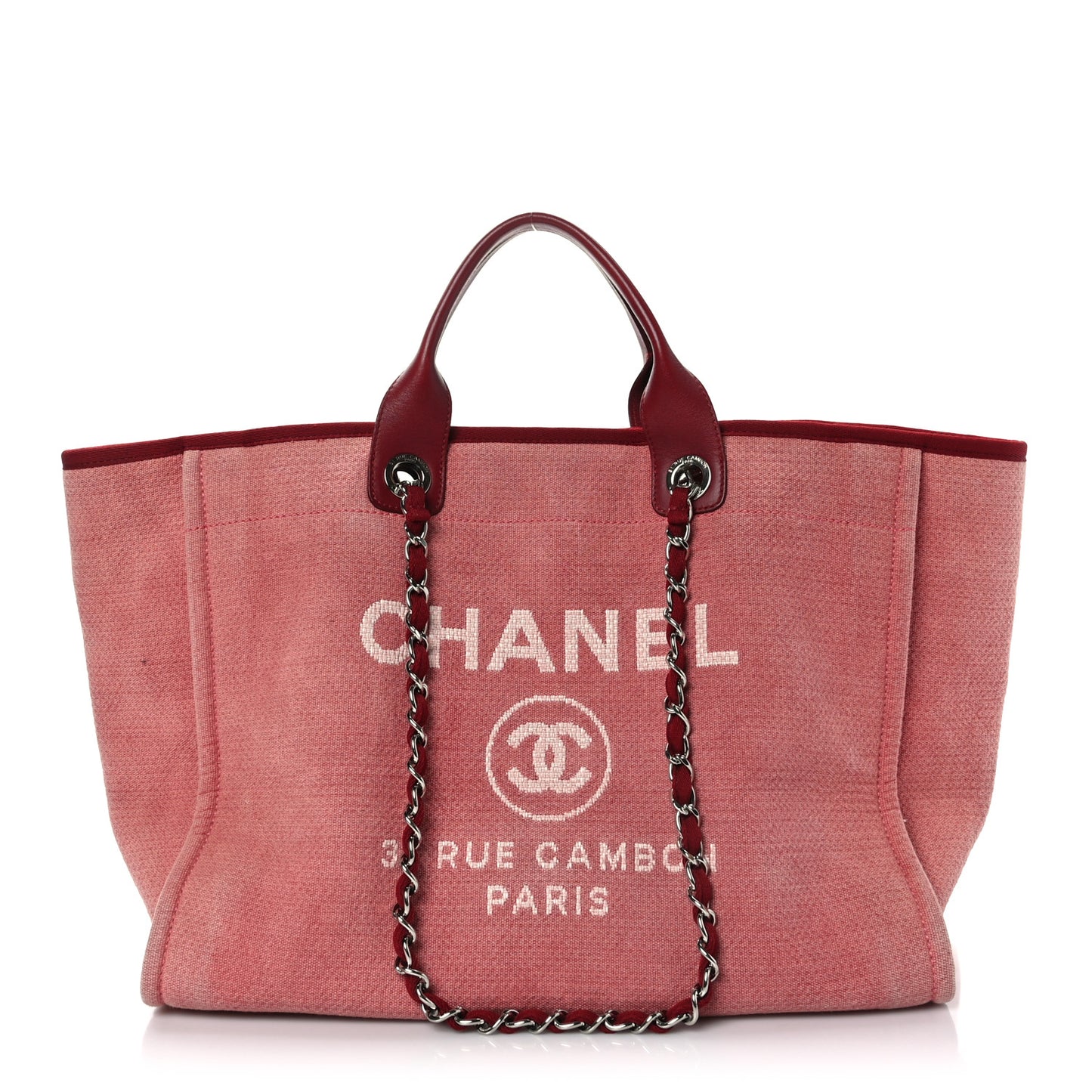 Canvas Medium Deauville Tote Red
