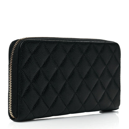 Chanel Caviar Quilted Large Gusset Zip Around Wallet Black 3 of 11