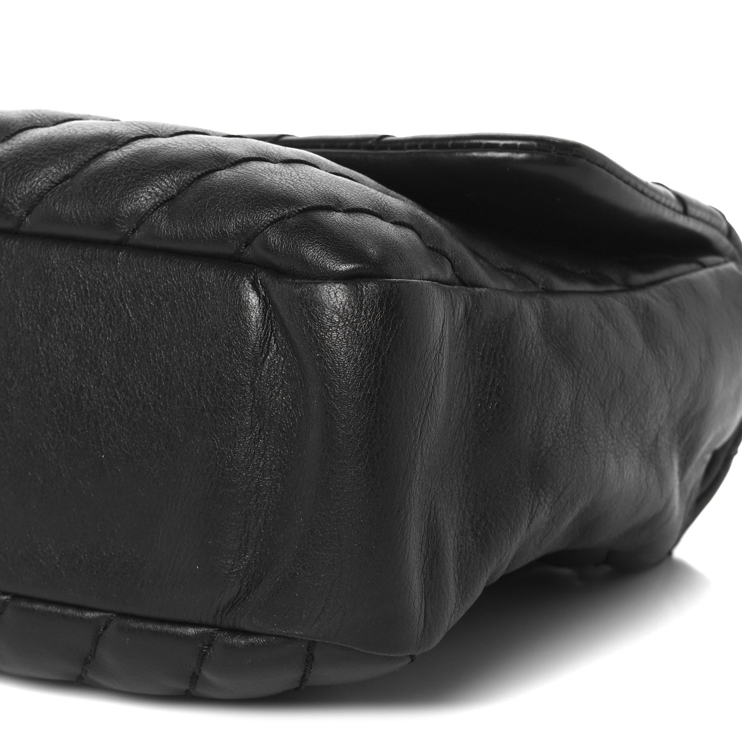 Chanel Calfskin Surpique Chevron Large Flap Black 11 of 14