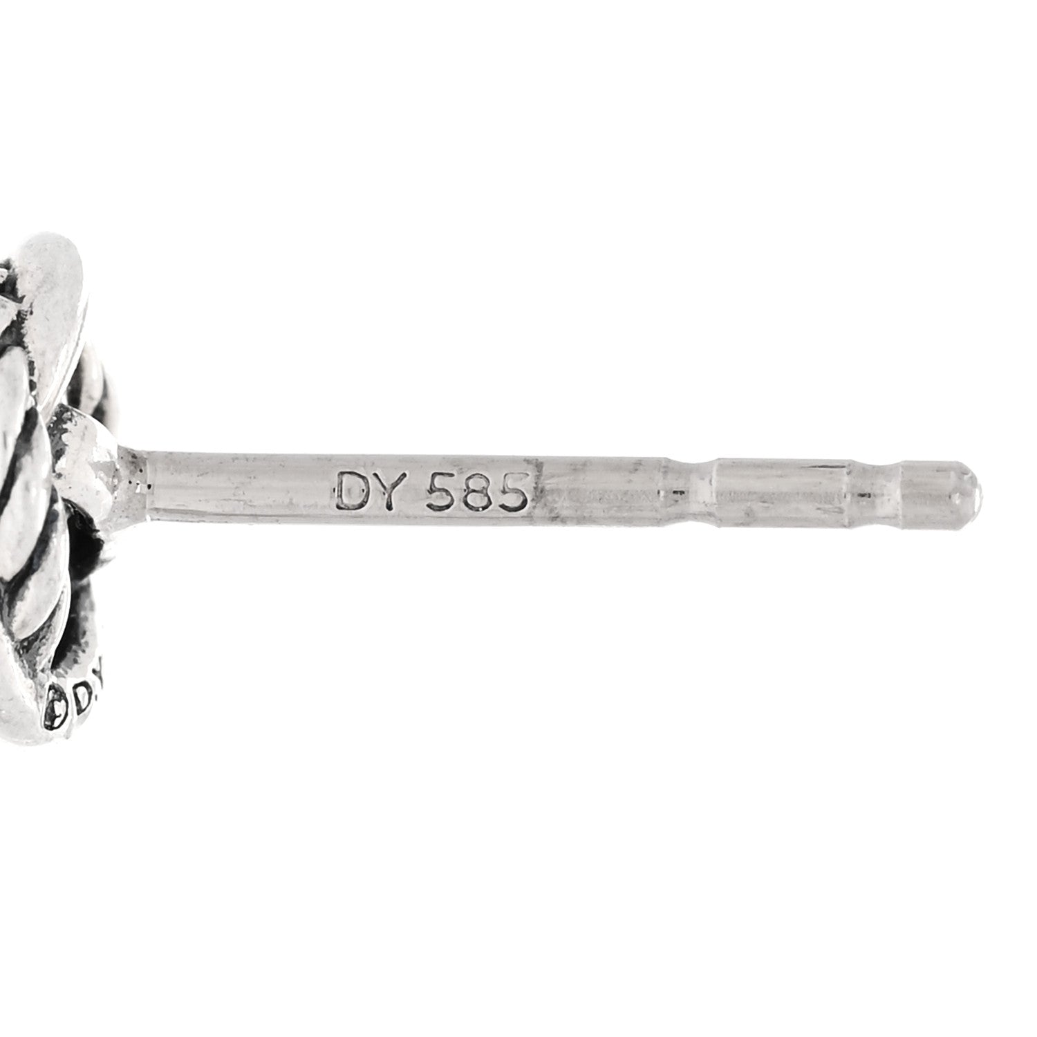 David Yurman Sterling Silver Diamond 7mm Infinity Stud Earrings 4 of 4