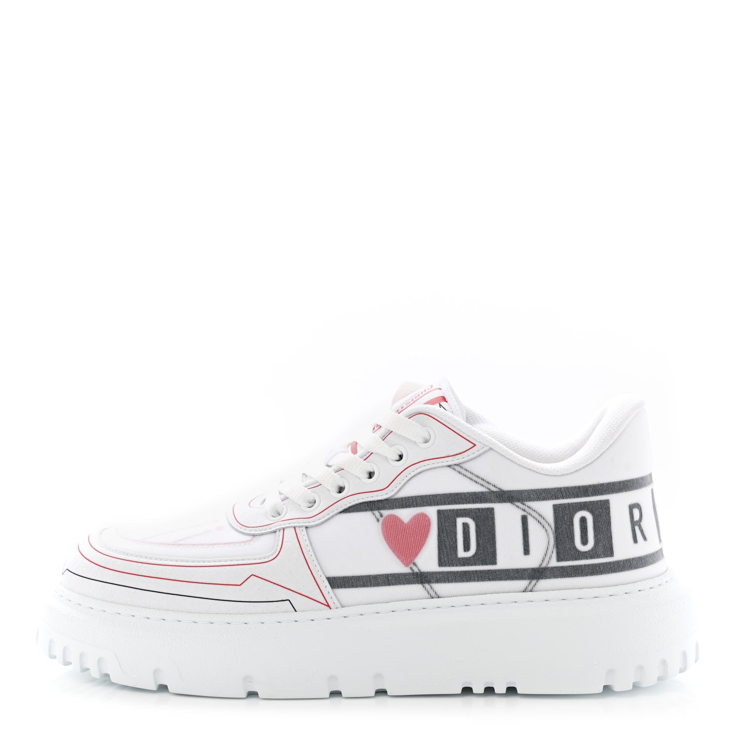 Christian Dior Nylon Mesh Dior Addict D Chess Dioramour Low Top Sneakers 40 White Multicolor 1 of 8
