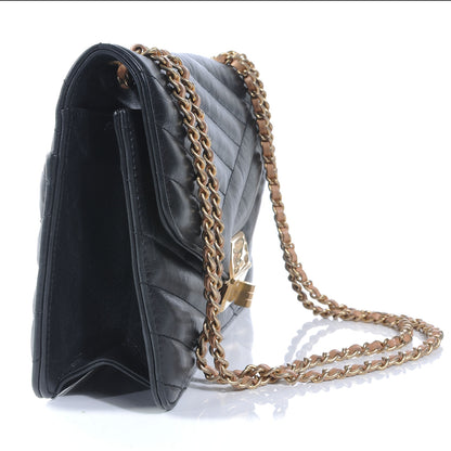 Chanel Calfskin Chevron Quilted Gabrielle Flap Black 3 of 10