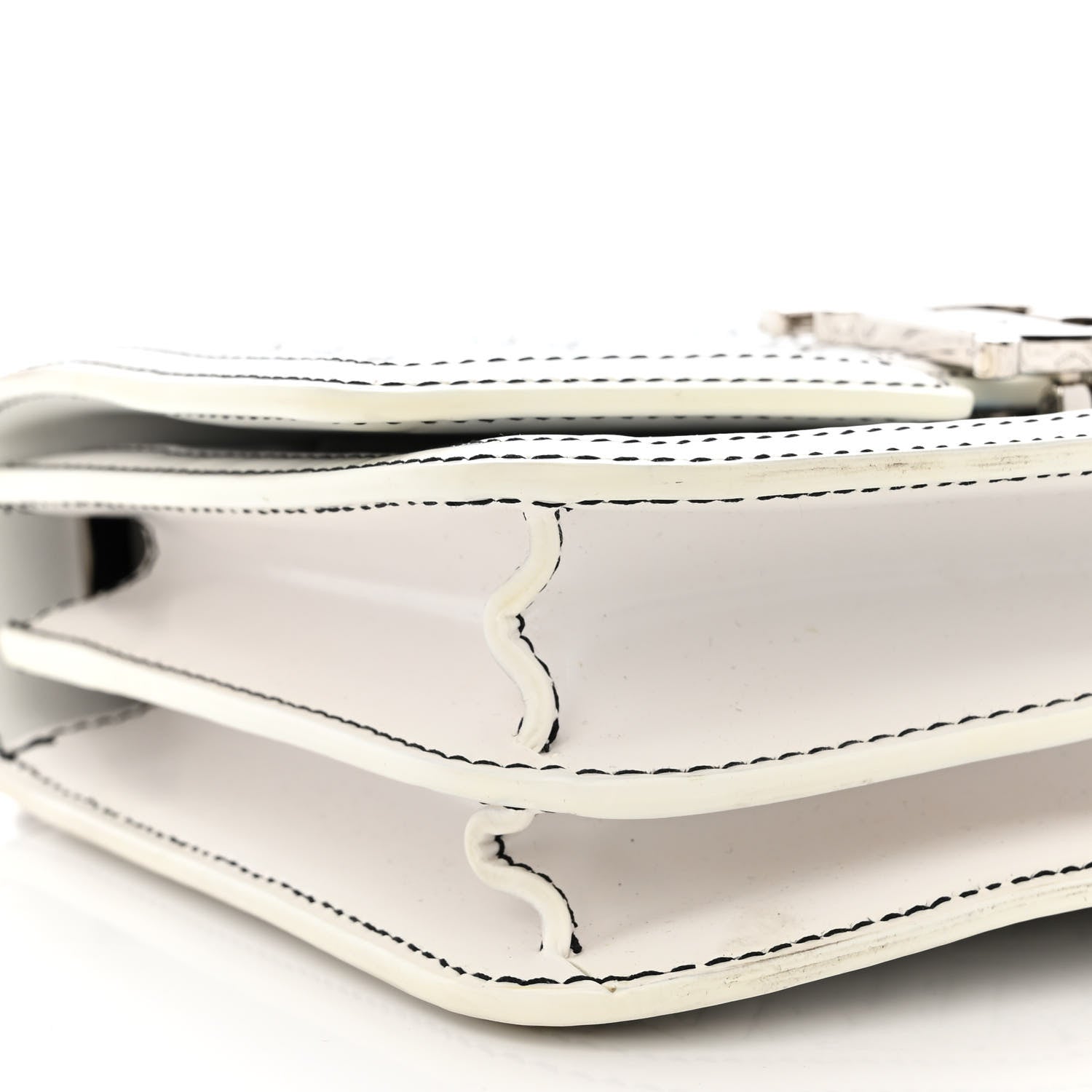 Burberry Calfskin Monogram Embossed Small TB Chain Bag Optic White 9 of 13