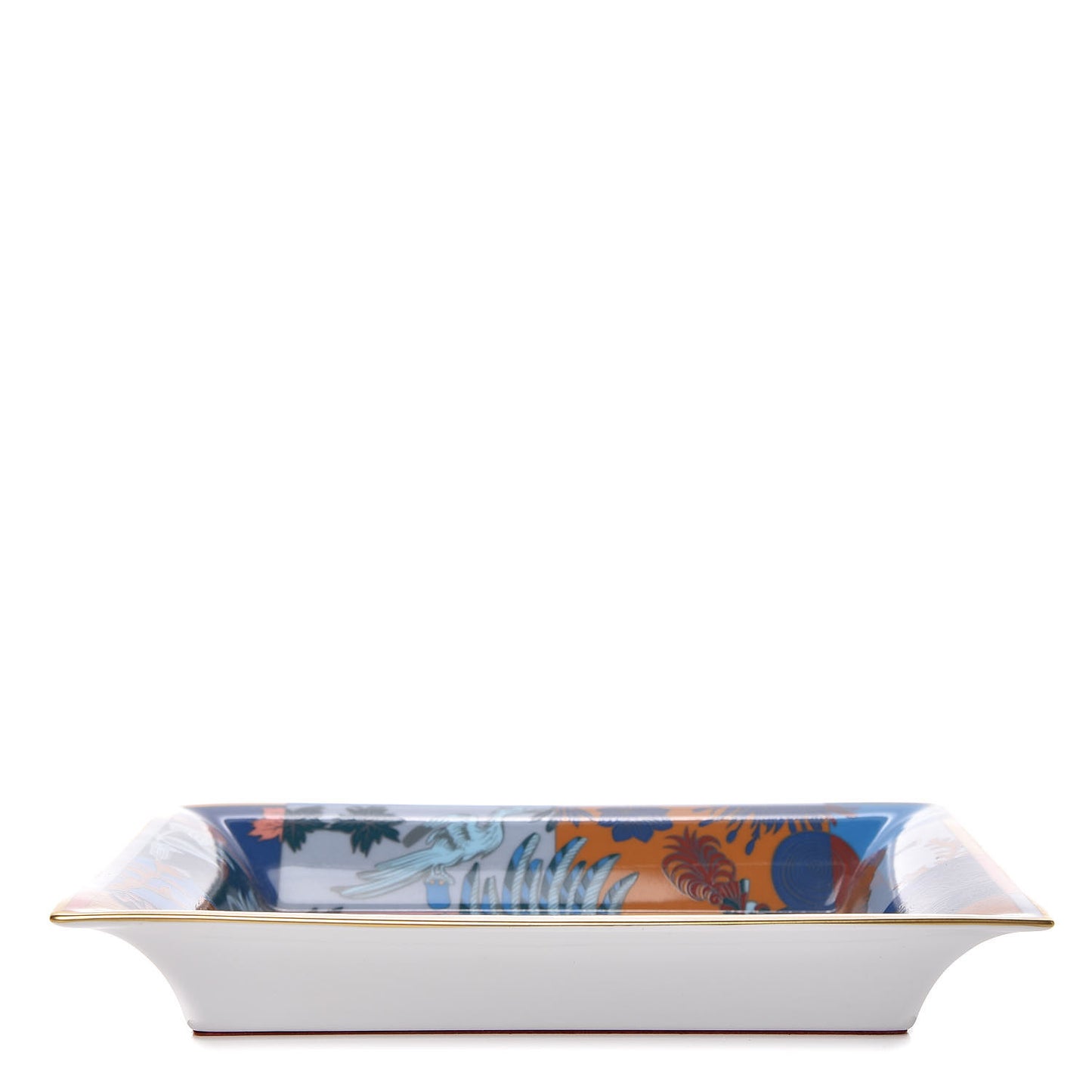 Printed Porcelain Della Cavalleria Favolosa Papayae Limoges Change Tray