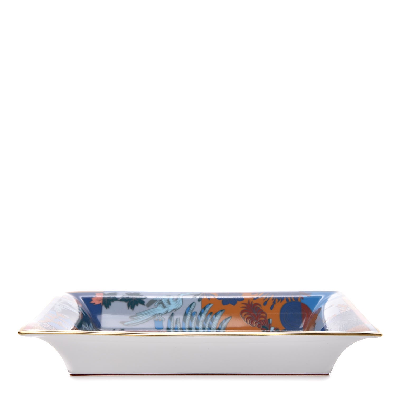 Hermes Printed Porcelain Della Cavalleria Favolosa Papayae Limoges Change Tray 3 of 6