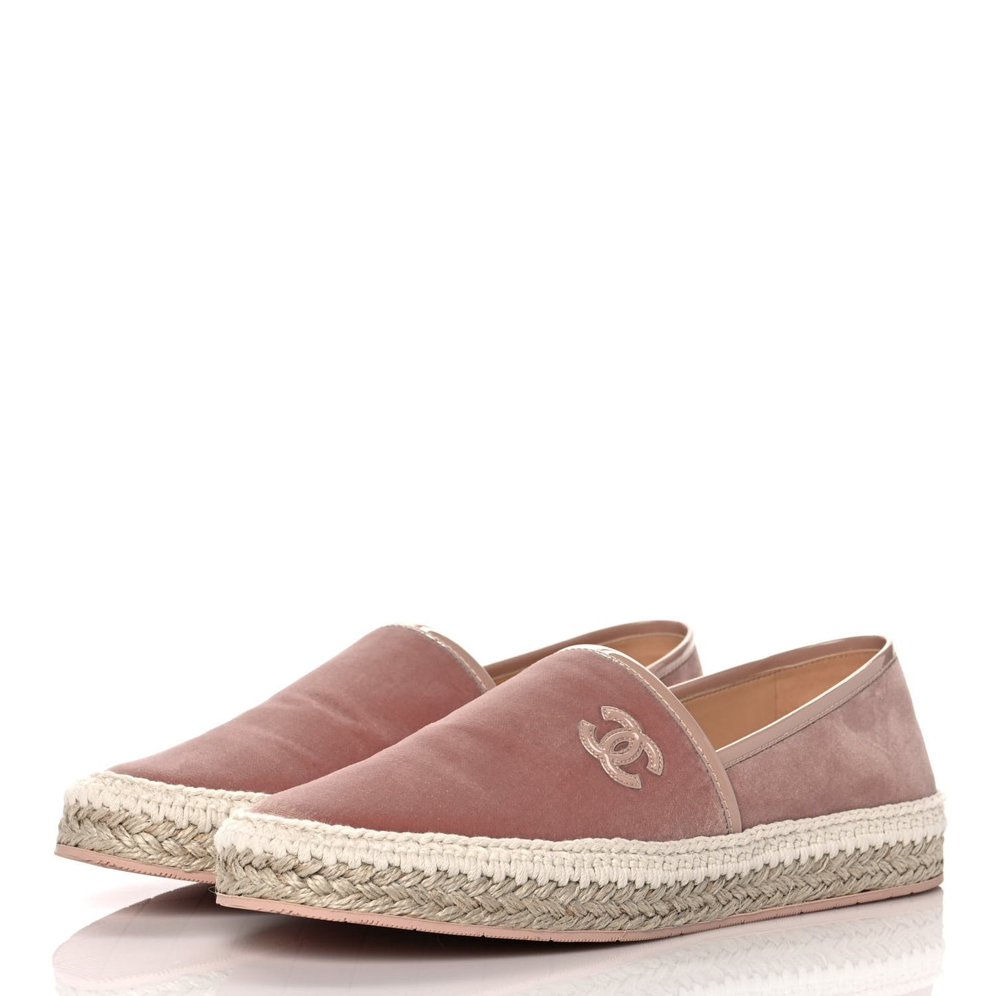 Velvet Patent CC Espadrilles 40 Pink