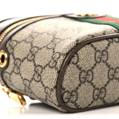 Gucci GG Supreme Monogram Textured Dollar Calfskin Web Ophidia Belt Bag 110 44 Beige Ebony New Acero 9 of 11