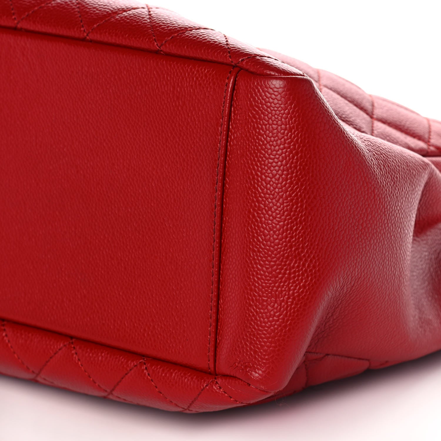 Chanel Caviar Quilted Grand Shopping Tote GST Red 10 of 10