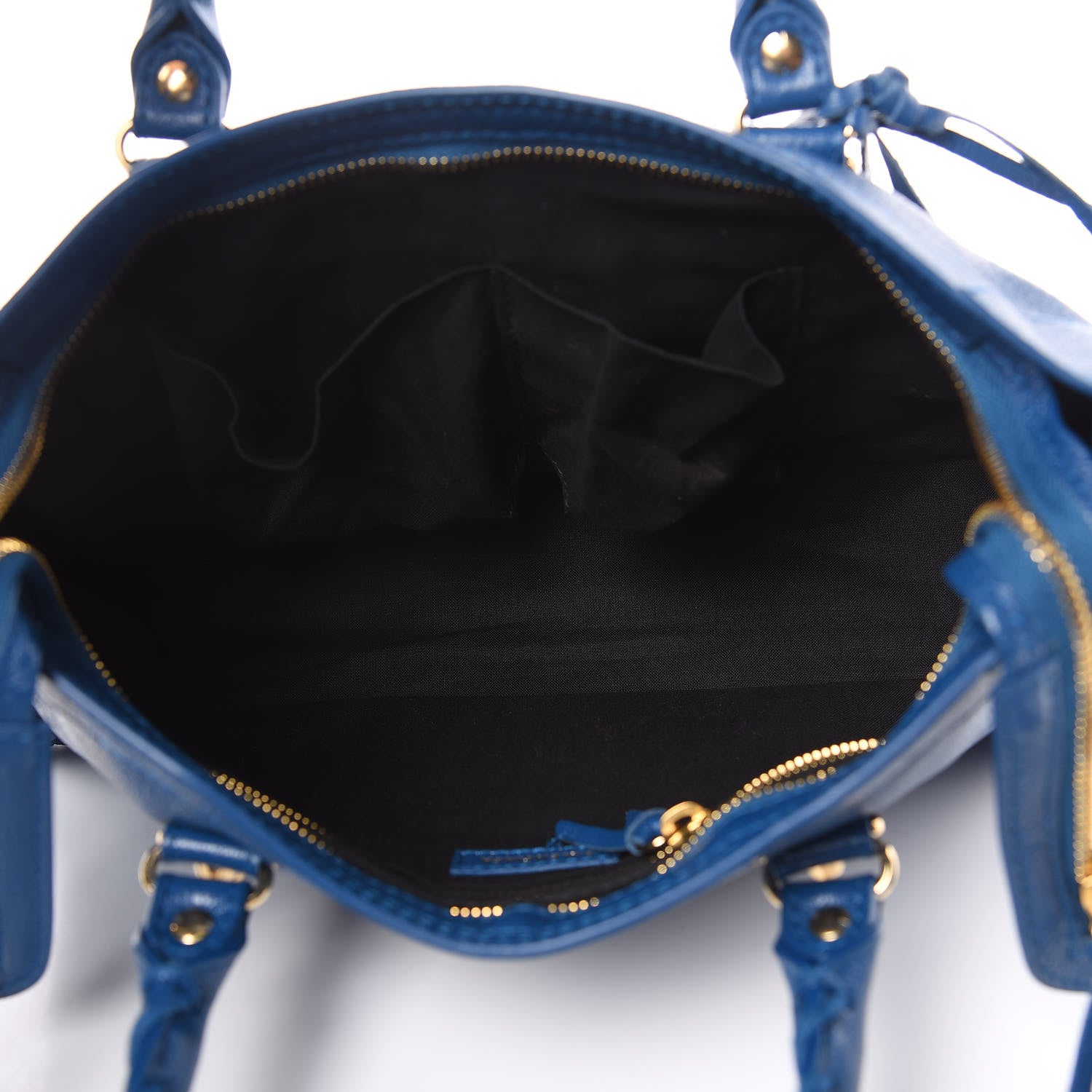 Balenciaga Shiny Goatskin Gold Metallic Edge Hardware S City Bleu Abysse 5 of 9