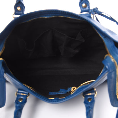 Balenciaga Shiny Goatskin Gold Metallic Edge Hardware S City Bleu Abysse 5 of 9