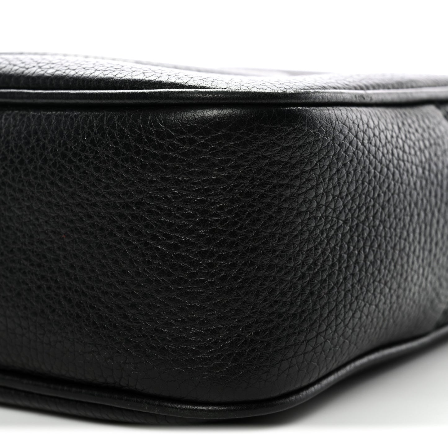 Pebbled Calfskin Small Soho Disco Bag Black