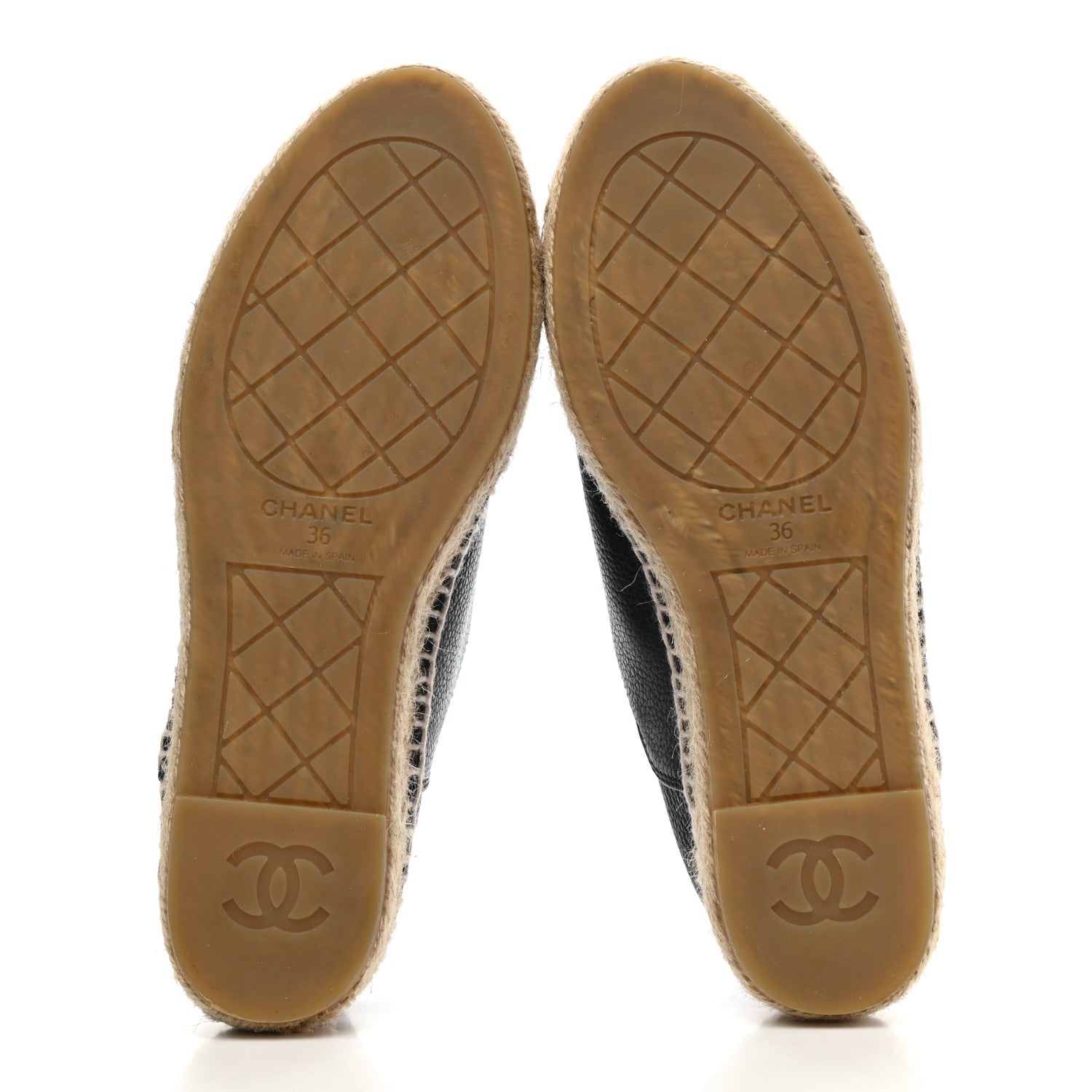 Chanel Grained Calfskin CC Espadrilles 36 Black 5 of 8