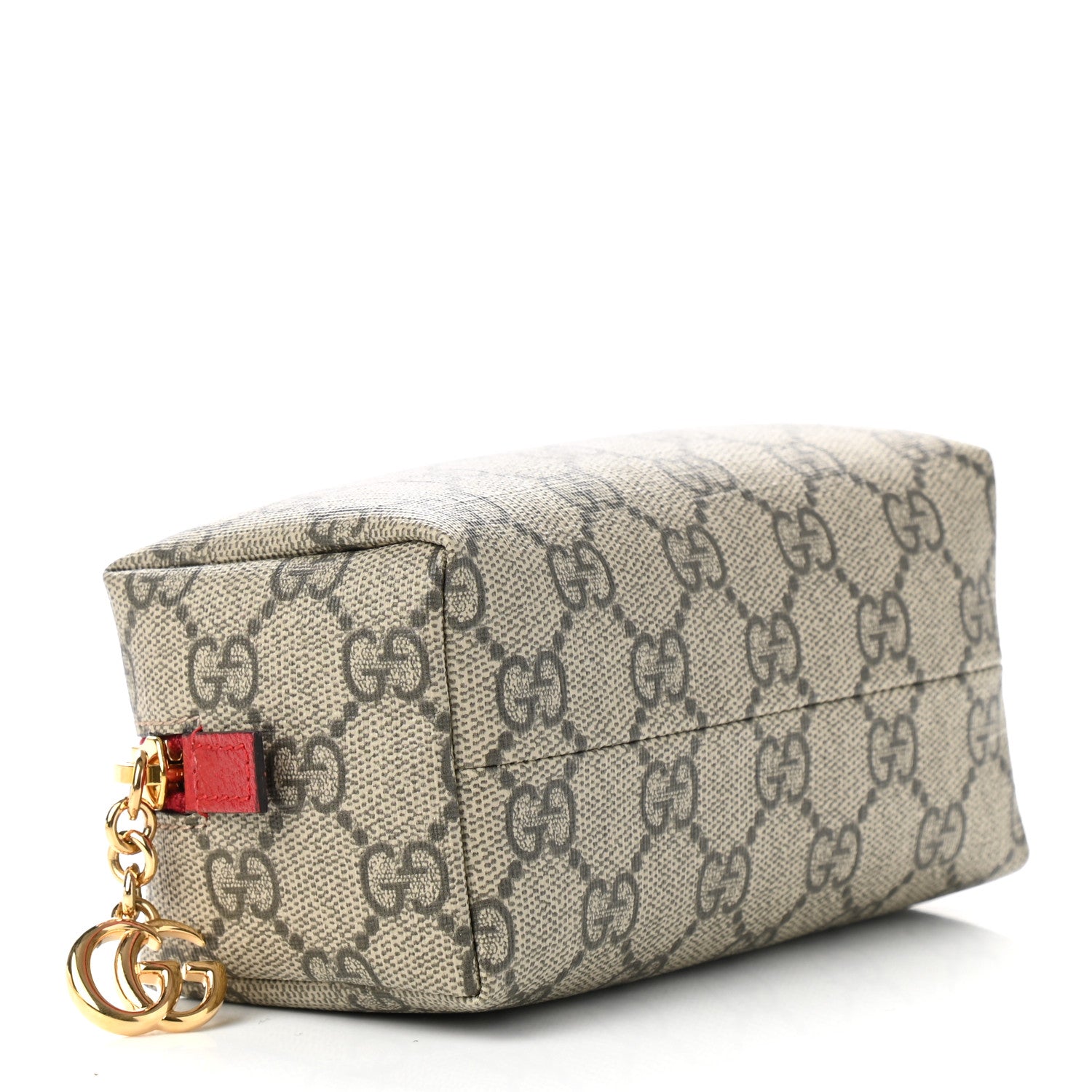 Gucci Soft GG Supreme Monogram Calfskin Small Ophidia Cosmetic Case Beige Ebony Hibiscus Red 4 of 7
