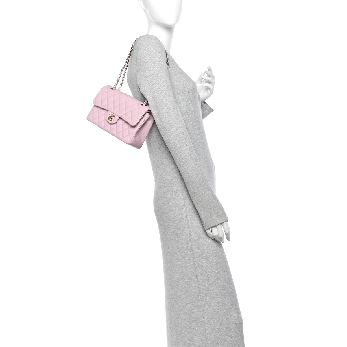 Caviar Quilted Small Double Flap Pink