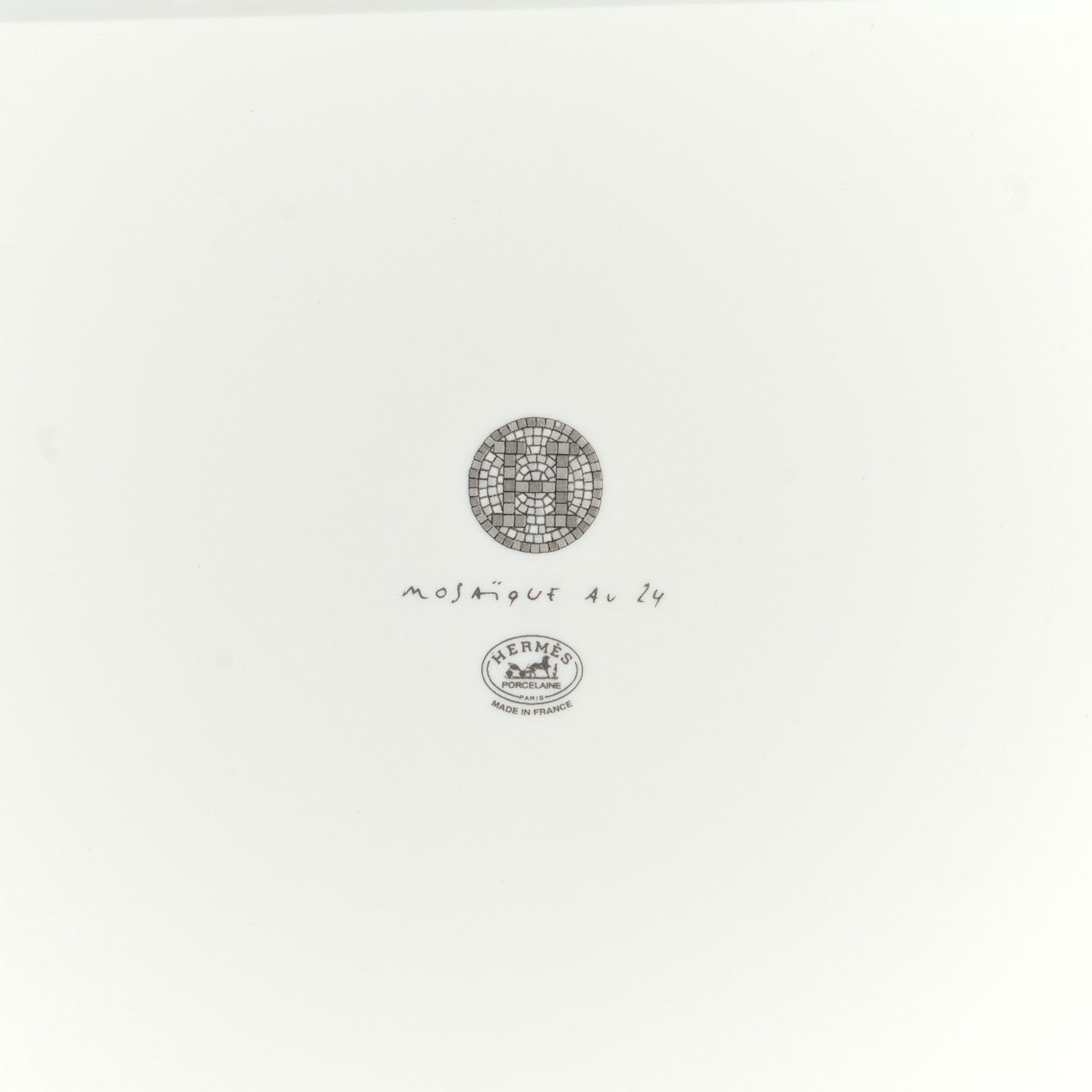 Hermes Porcelain Mosaique Au 24 Platinum Square Plate N°3 4 of 7