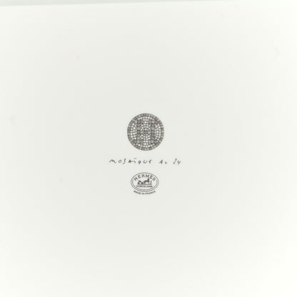 Hermes Porcelain Mosaique Au 24 Platinum Square Plate N°3 4 of 7
