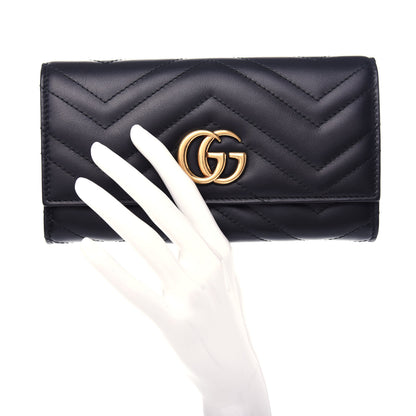 Gucci Calfskin Matelasse GG Marmont Continental Wallet Black 2 of 8