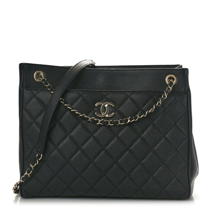 Chanel Caviar Quilted In Out Flap Shopping Tote Black 1 of 10