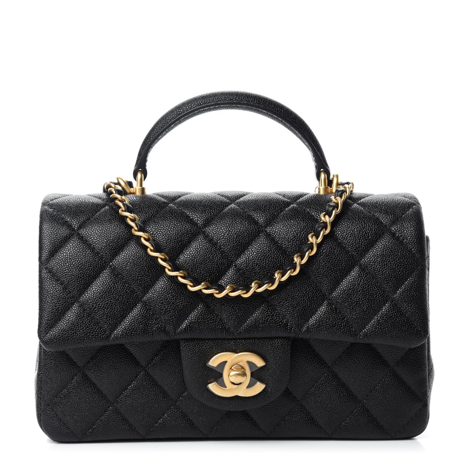 Chanel Caviar Quilted Mini Top Handle Rectangular Flap Black 1 of 11